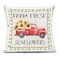 Stupell Industries Farm Fresh Sunflowers Gingham Truck Decorative Printed Throw Pillow